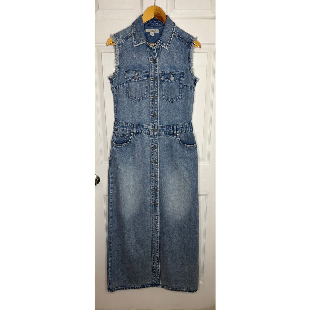 All Saints Light Blue Denim Maxi Dress